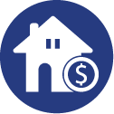 House with dollar sign icon representing home equity