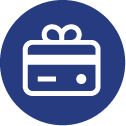 Credit card icon with a bow representing rewards credit card 